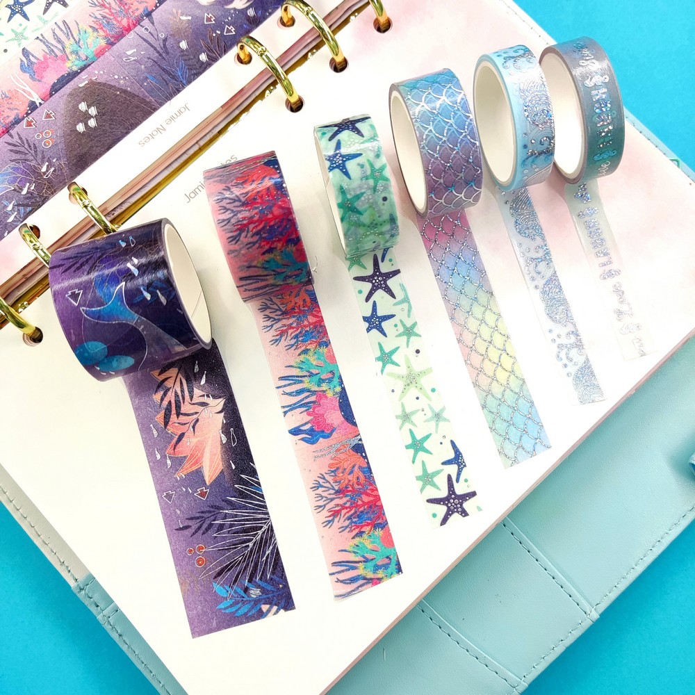 UNDER THE SEE  silver foil washi tape set