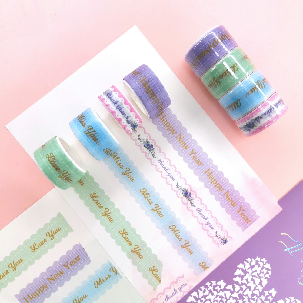 3pc Die cutting edge Gift wrapping washi tape set